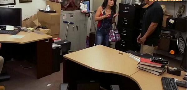  Latina babe twat screwed at the pawnshop